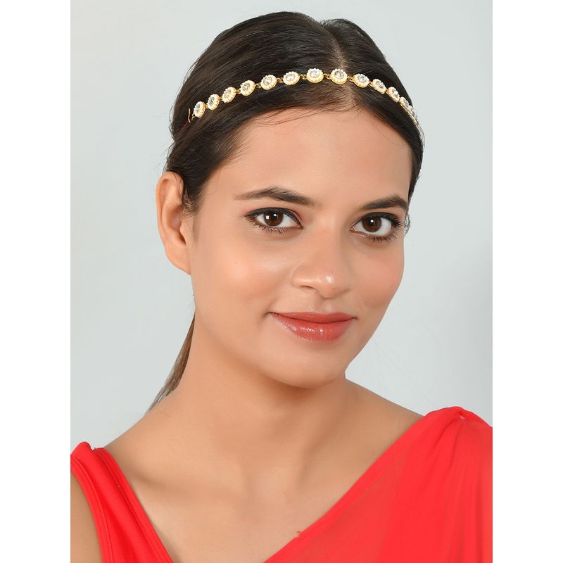 Silvermerc Designs Gold Plated American Diamond Head Chain Buy