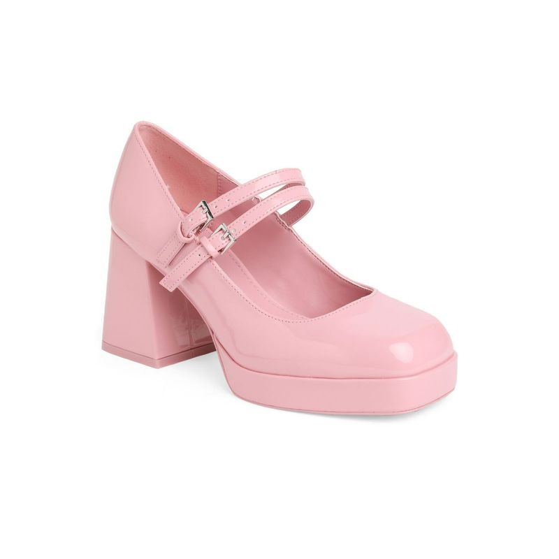 Aldo Manda Synthetic Pink Solid Heels (UK 2)