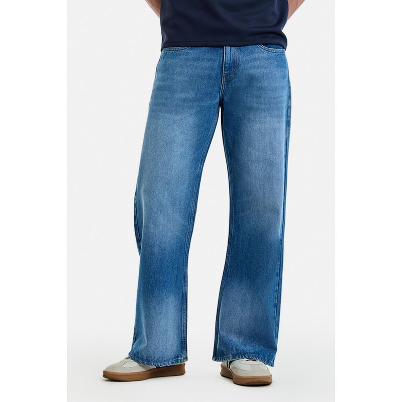 Snitch Blue Denim Flared Casual Jeans for Men (30)