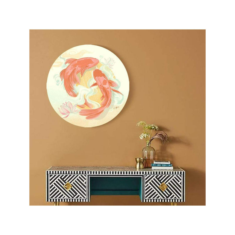 The Artment Prosperity With Koi Canvas Matte Finish Multi (Large)