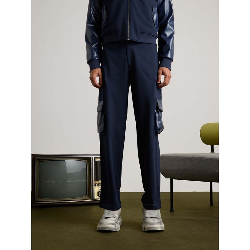 Muvazo Navy Blue Hybrid Haven Cargo Track Pant (XS)