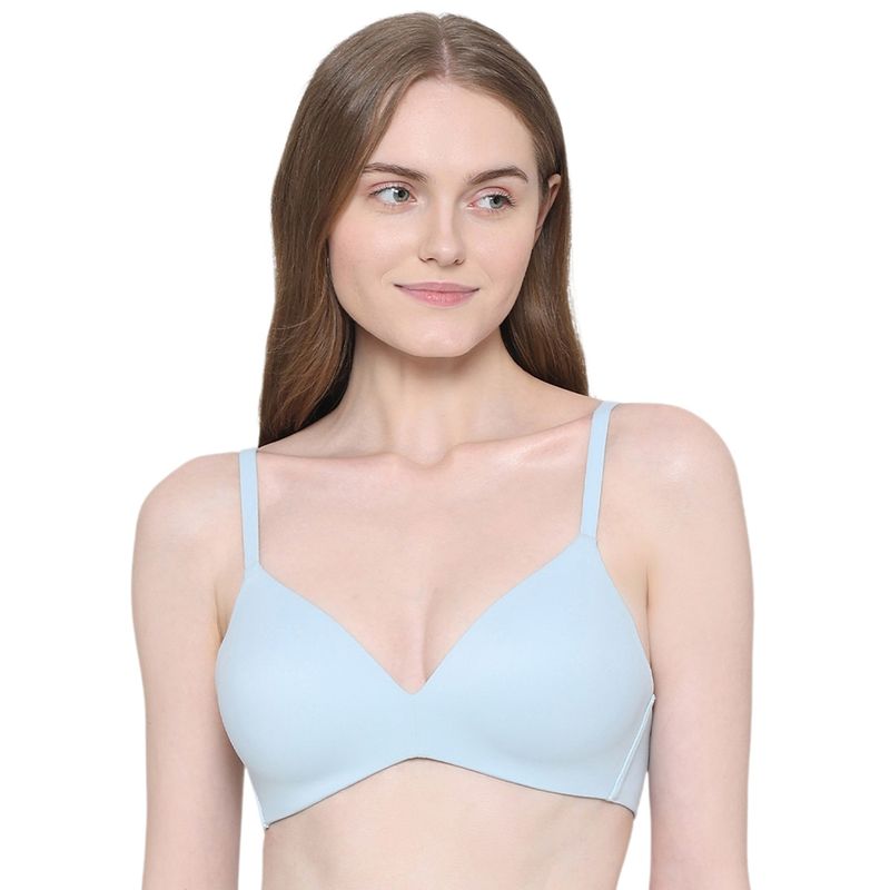 Wacoal Womens How Perfect Padded Non-Wired Seamless T-Shirt Bra-Blue (34DD)