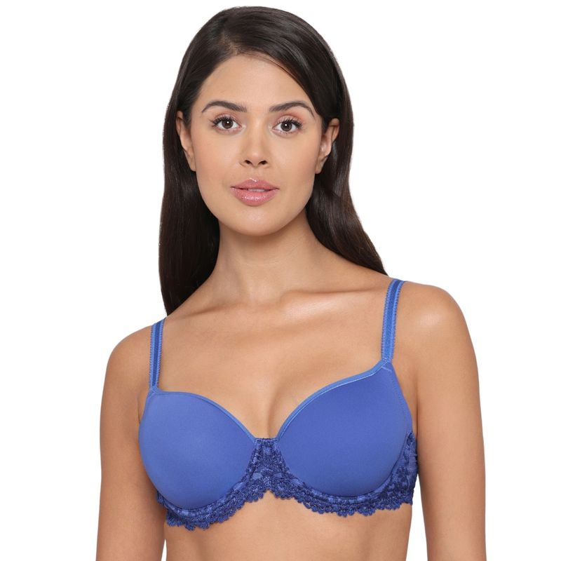 Wacoal Womens Embrace Lace Contour Padded Wired Everyday T-Shirt Bra-Blue (36G)