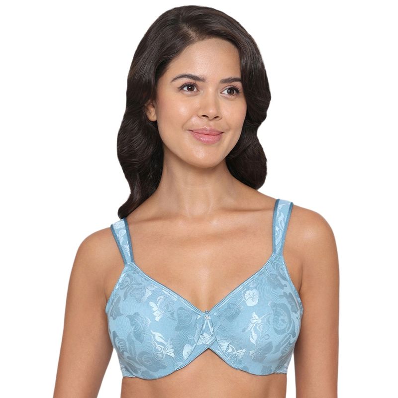 Wacoal Womens Awareness Non Padded Wired Full Cup Plus Size Support Bra-Blue (44DD)