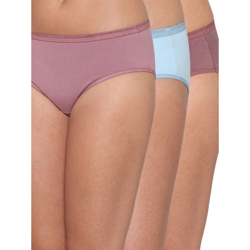 Wacoal Cotton Mid Waist Medium Coverage Everyday Wear Hipster Panty (Pack of 3) (S)