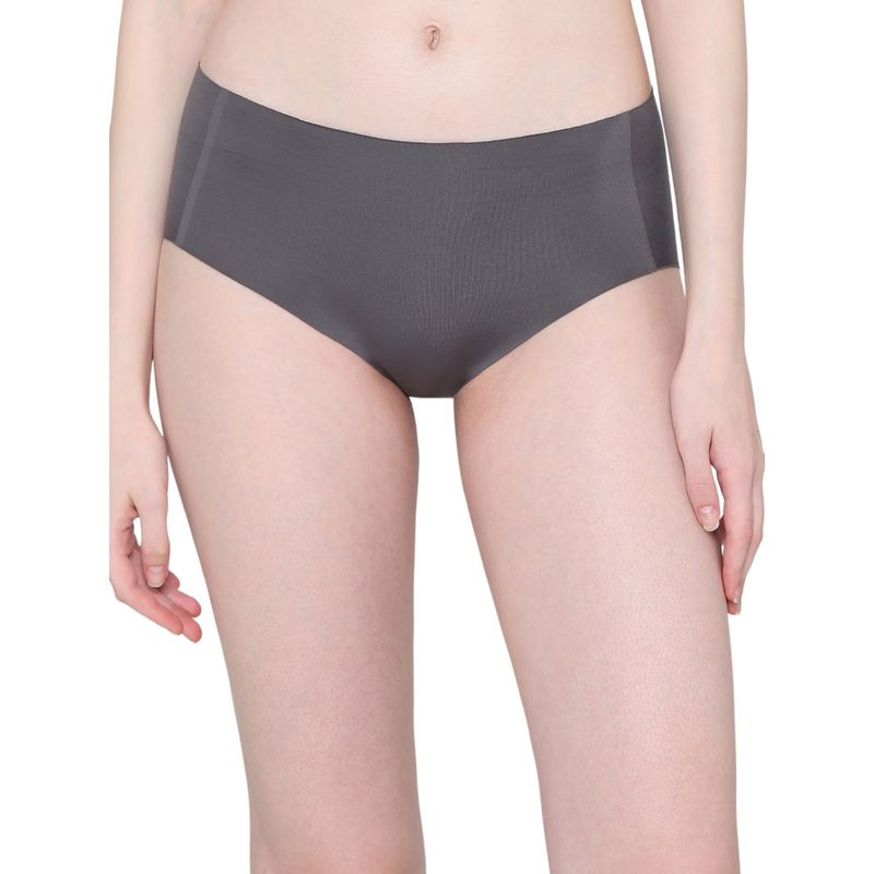 Wacoal Womens Invisible Comfort Mid-Waist Full Coverage Seamless Hipster Panty-Grey (L)