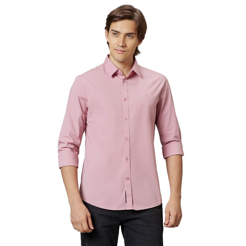 Being Human Men Pink Slim Fit Long Sleeve Shirts (L)