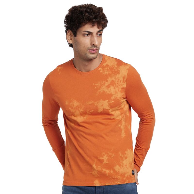 Being Human Men Orange Regular Fit Long Sleeve T-Shirts (XL)