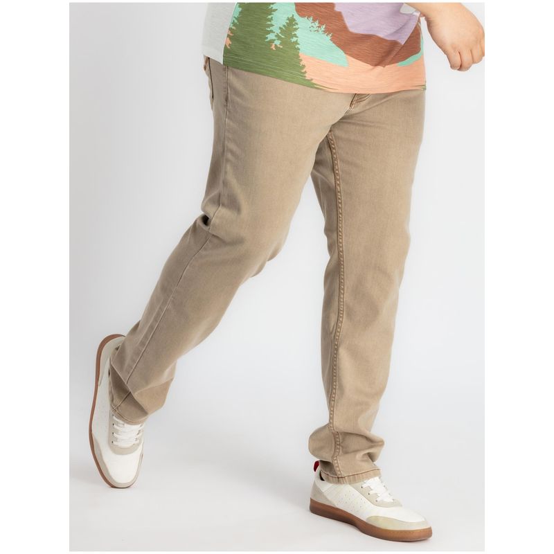 UNSIZED Mens Plus Size Beige Washed Denim Jeans (2)