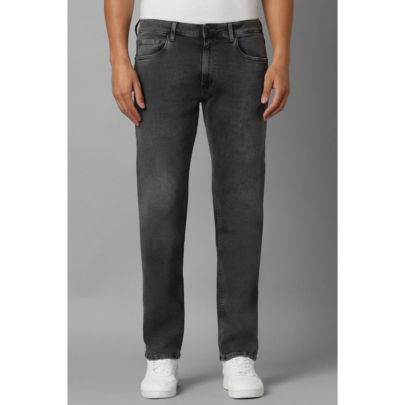 Louis Philippe Men Grey Mid Regular Fit Jeans (34)