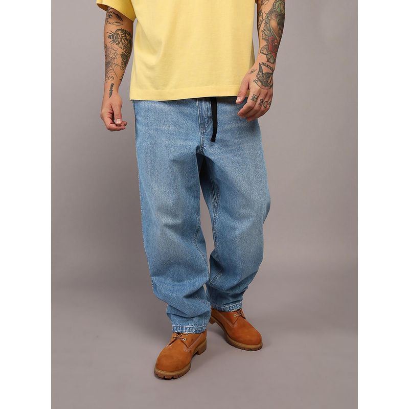 American Eagle Men Blue Belted Loose Jeans (26)