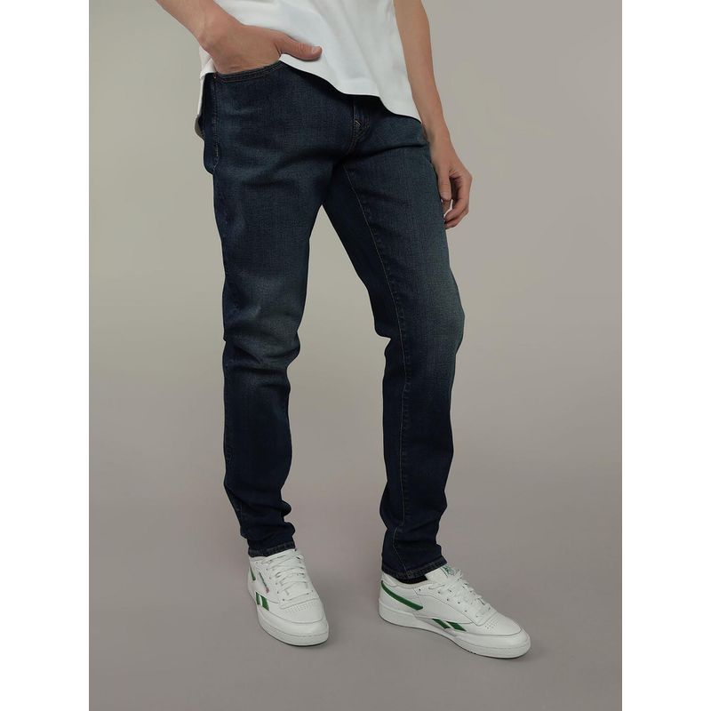 American Eagle Men Navy Blue Airflex Athletic Skinny Jeans (34)