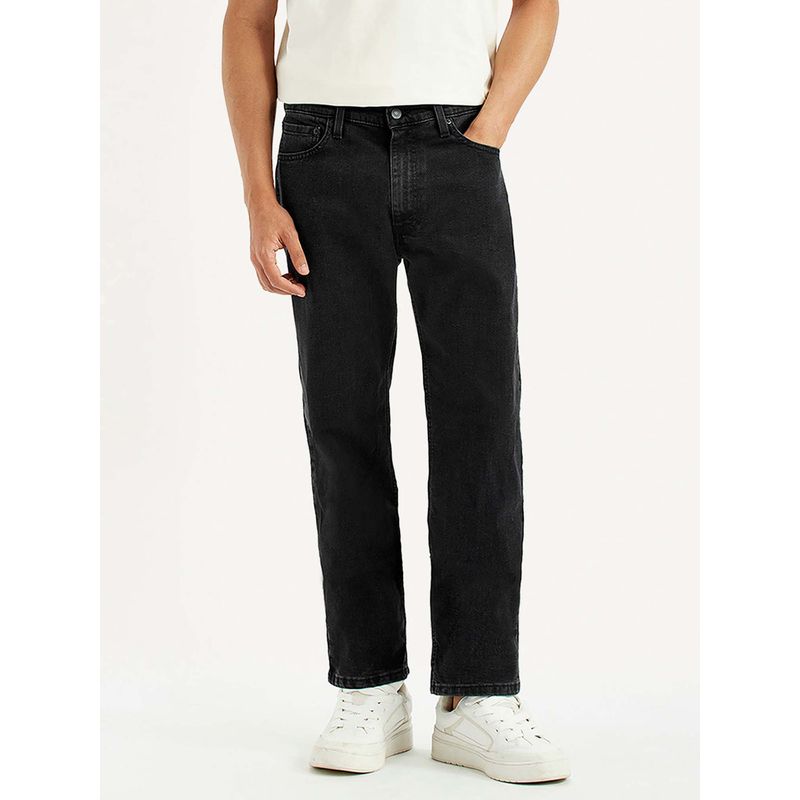 Levi's Mens 555 Black Slim Fit Mid Rise Jeans (34)