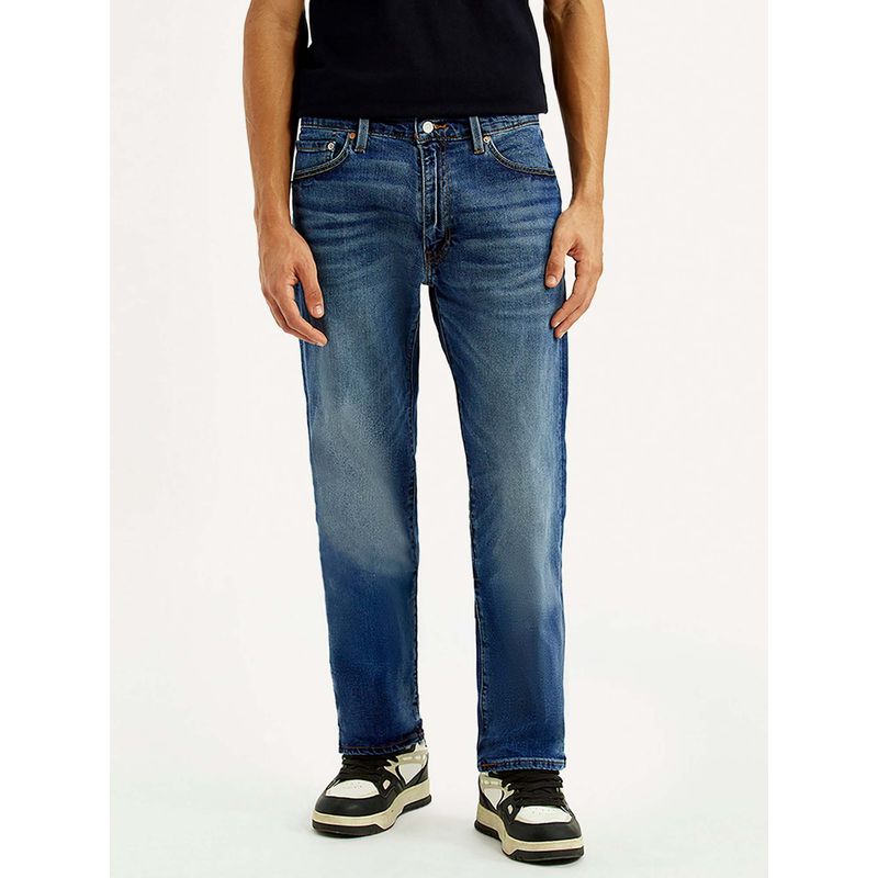 Levi's Mens 555 Blue Loose Fit Mid Rise Selvedge Jeans (38)