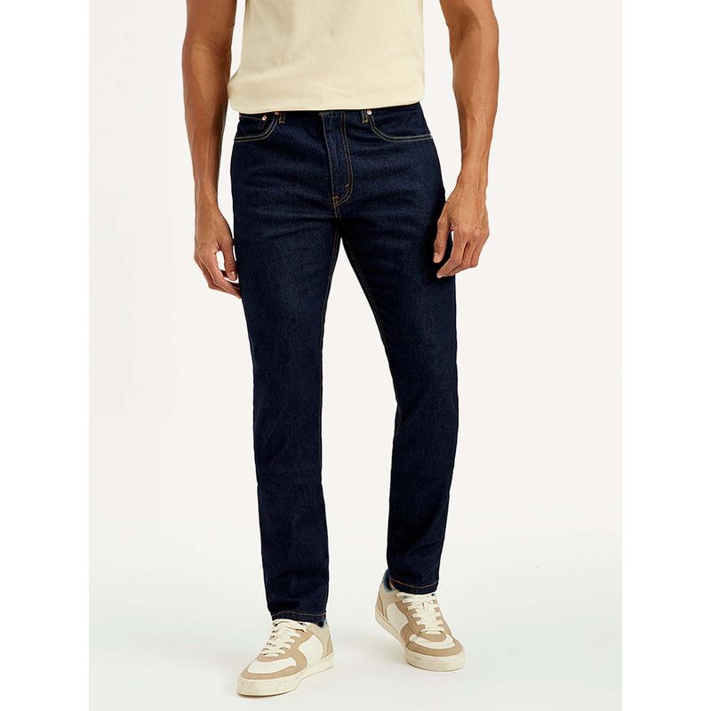 Levi's Mens 512 Navy Slim Fit Mid Rise Jeans (34)