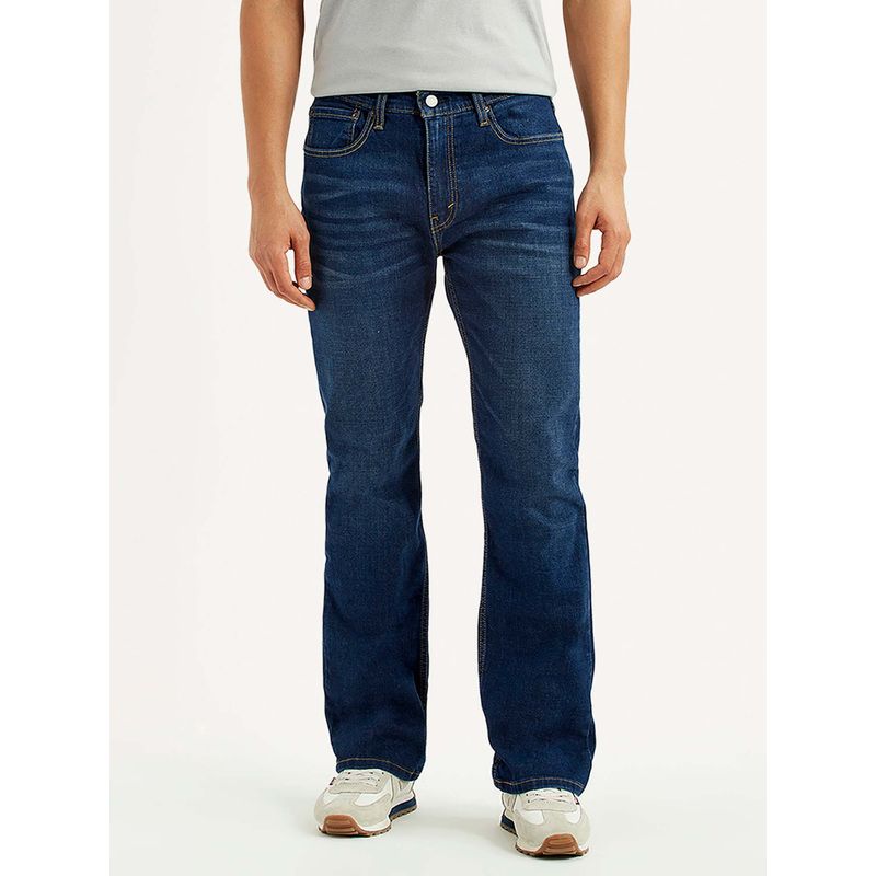 Levi's Mens 527 Dark-Blue Slim Fit Mid Rise Jeans (32)