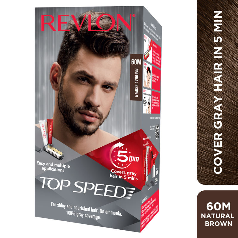 Revlon Top Speed Hair color Man , Natural Brown 60M