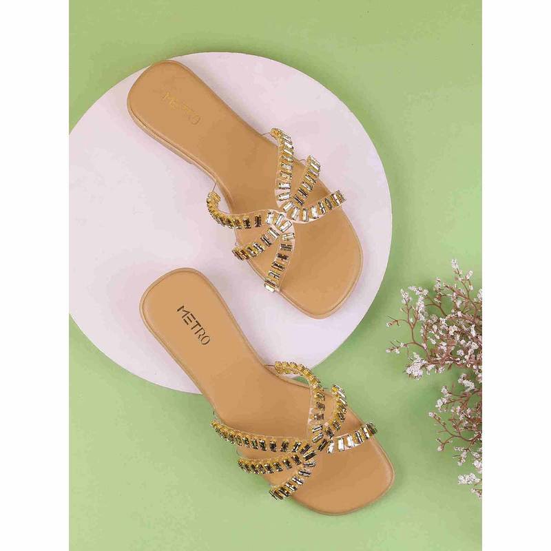 Metro Women Synthetic Square Toe Flats (EURO 36)