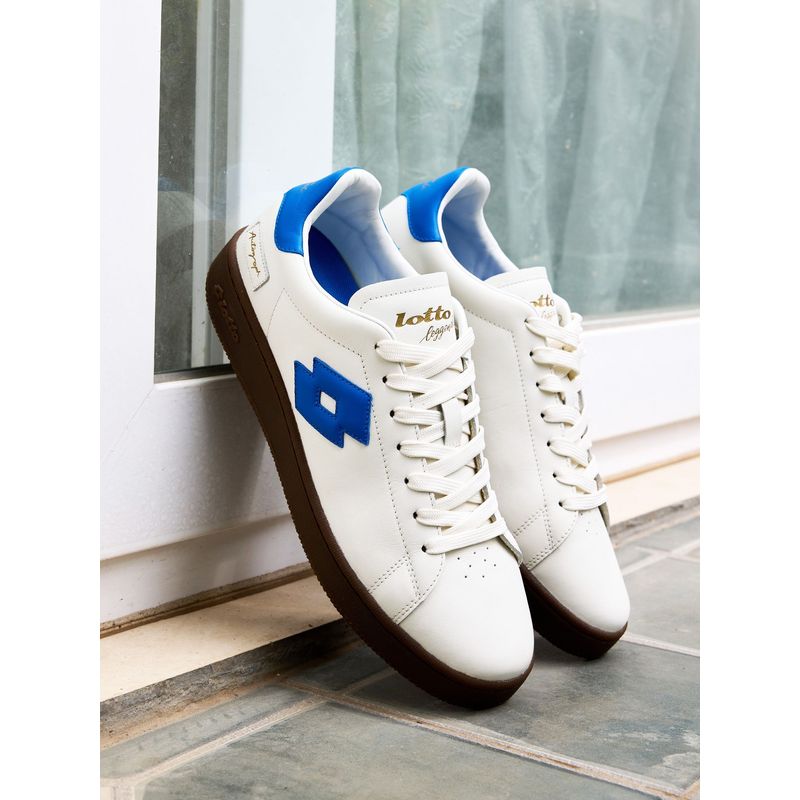 LOTTO Autograph OG White Leather Sneakers for Men (UK 8)