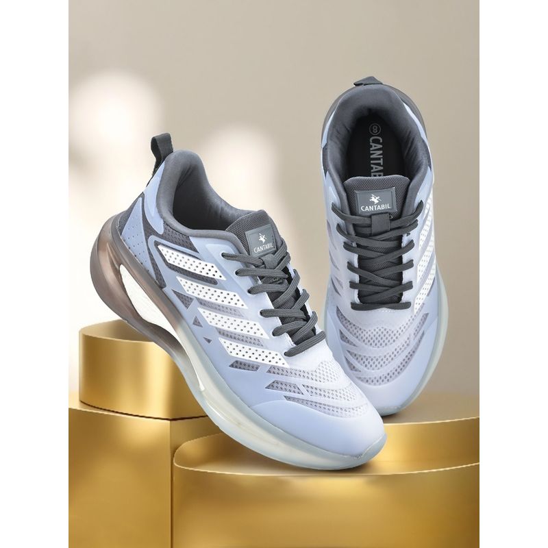 Cantabil Blue & Grey Casual Sneaker Shoes For Men (UK 6)