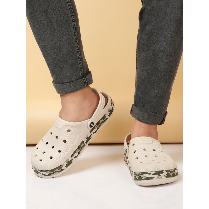 Cantabil Beige Casual Clogs For Men (UK 6)