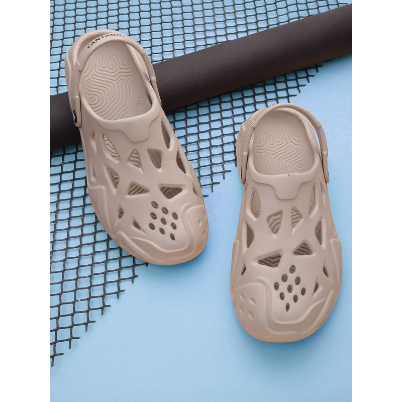 Cantabil Beige Casual Clogs For Men (UK 6)