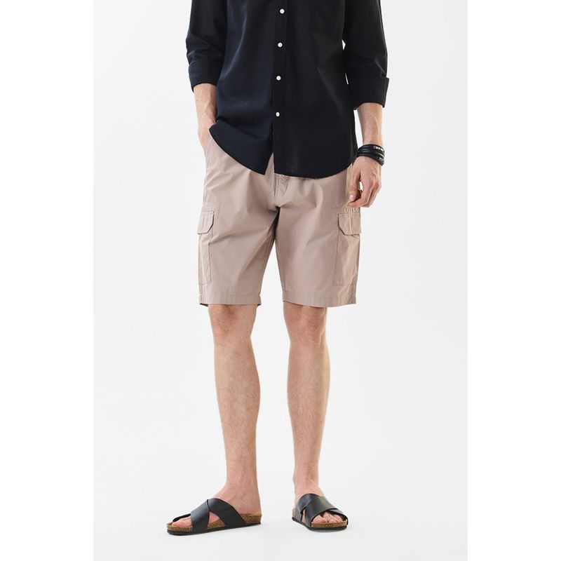 Snitch Light Brown Solid Regular Casual Shorts for Men (30)