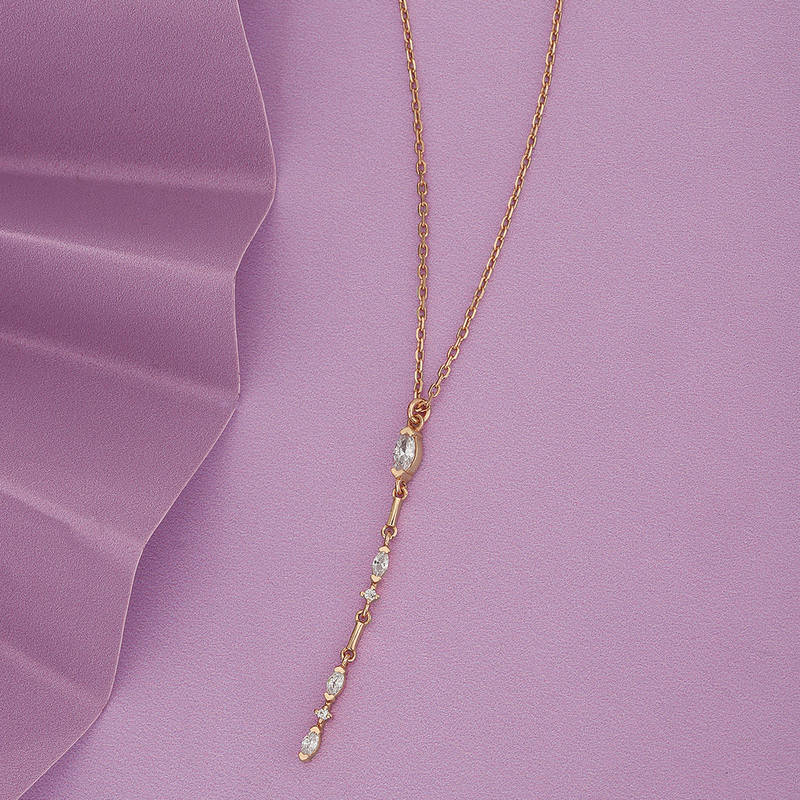 Buy Carlton London 18kt Rose Gold Plated CZ Pendant Necklace Online