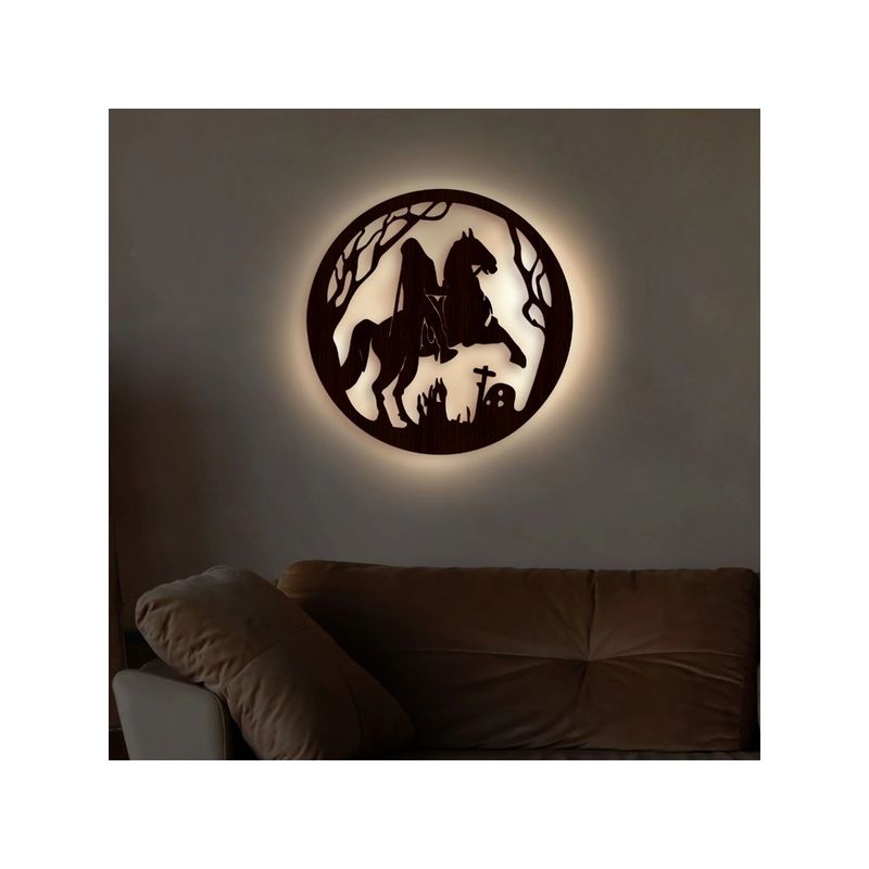 Dekorstation Wooden Laser Cut Wall Decorative Led Backlit (18 x 18 Inches)