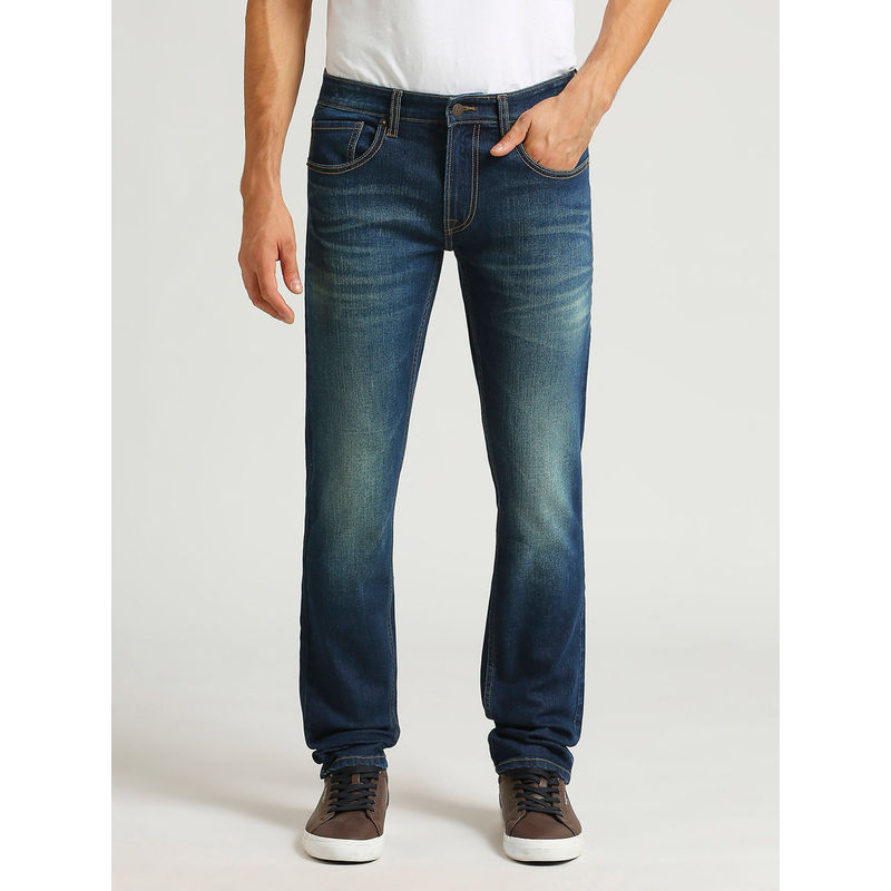 Pepe Jeans Vapour Dark Navy Blue Mid Rise Slim Fit Jeans (28)