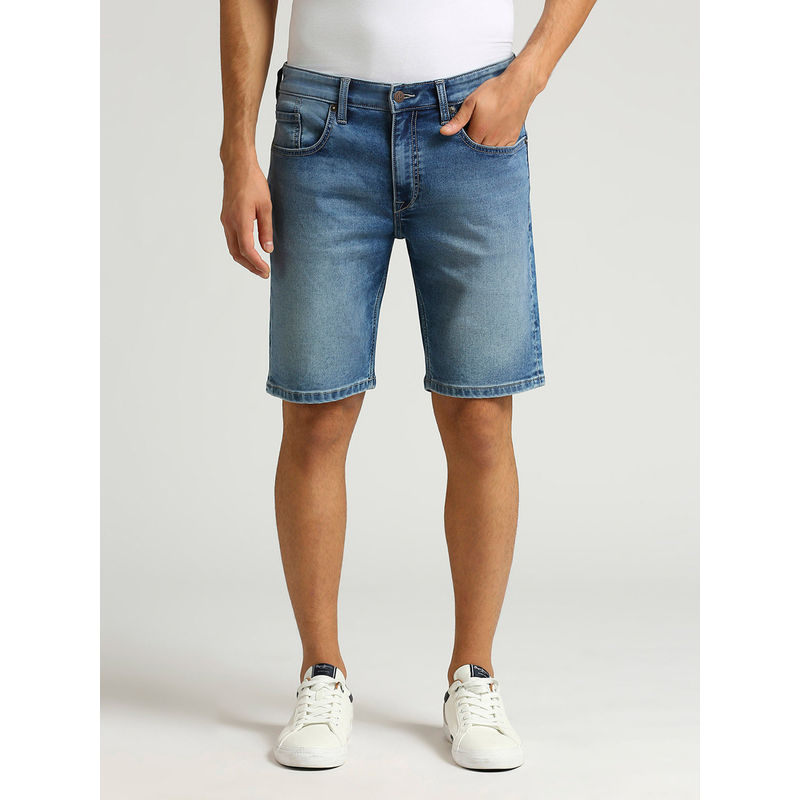 Pepe Jeans Blue Chinox Regular Fit Mid Waist Denim Shorts (28)