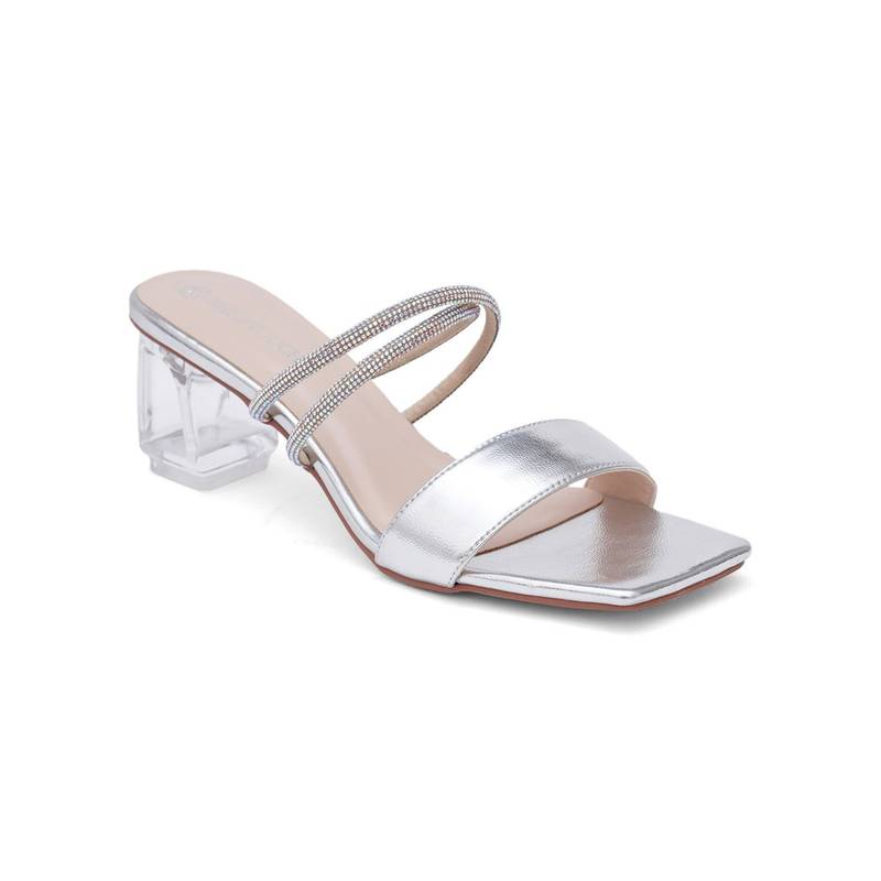 SHUZ TOUCH Solid Transparent Heel Silver (EURO 36)
