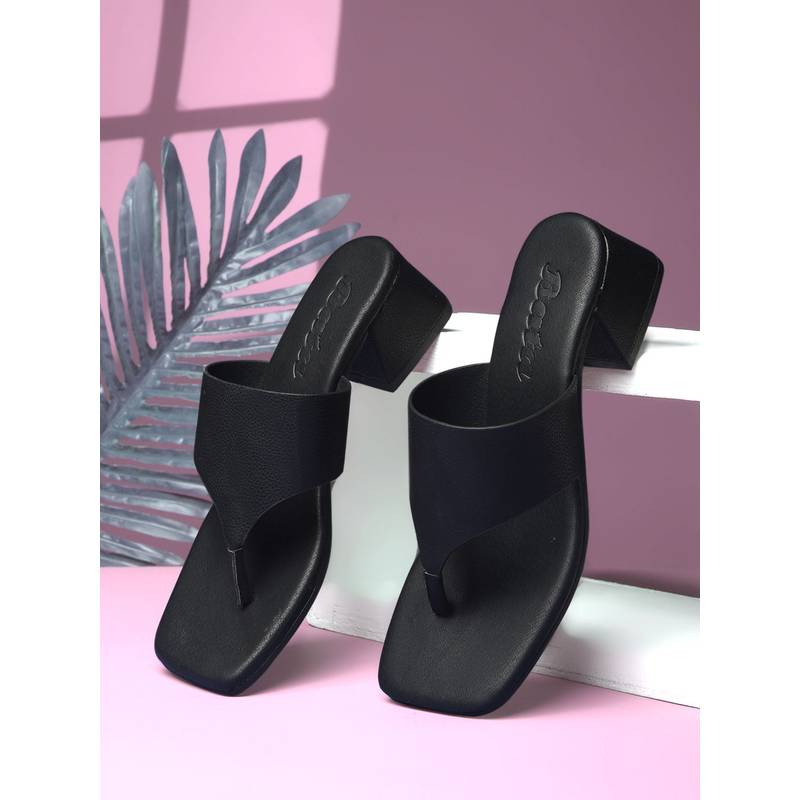 Bata Women Black Block Heels (UK 3)