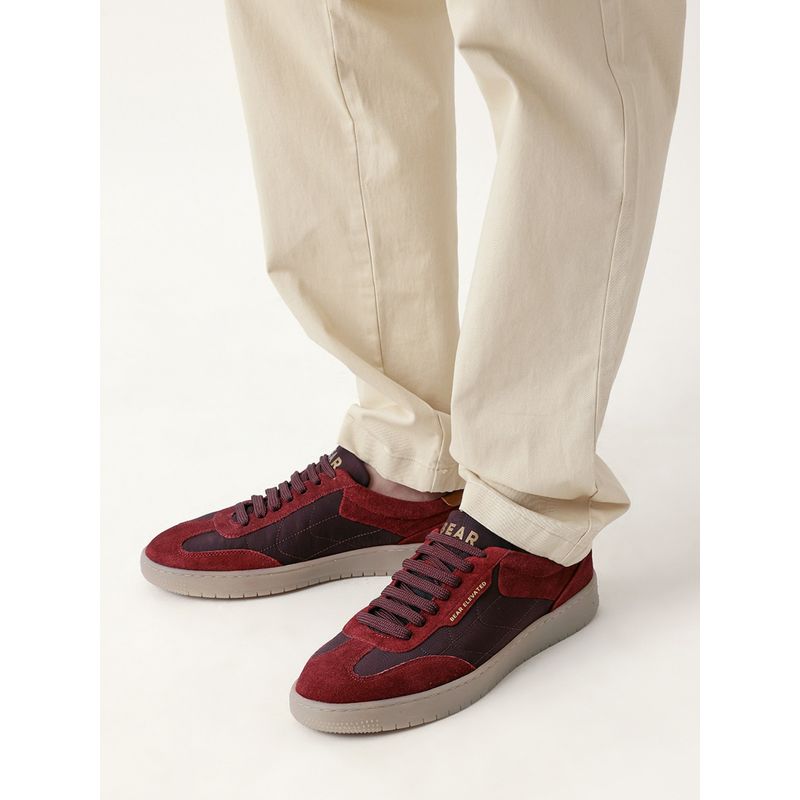 THE BEAR HOUSE Men Maroon Suede Lace-Up Sneakers (EURO 41)