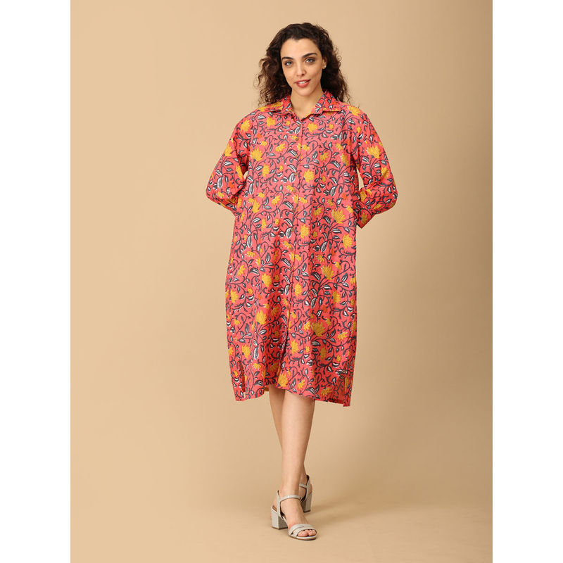 The Mom Store Pink Printed Oversized Maternity Dress (S)