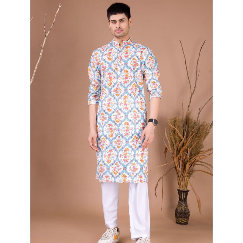 SHIWAM ETHNIX Multi Color Men's Kurta Azrak Collection (L)