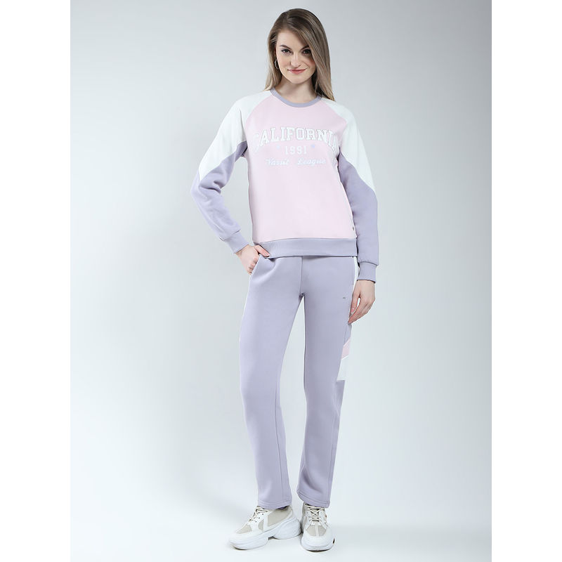 Monte Carlo Women Colourblocked Round Neck Tracksuit (Set of 2) (XL) (Set of 2) (XL)