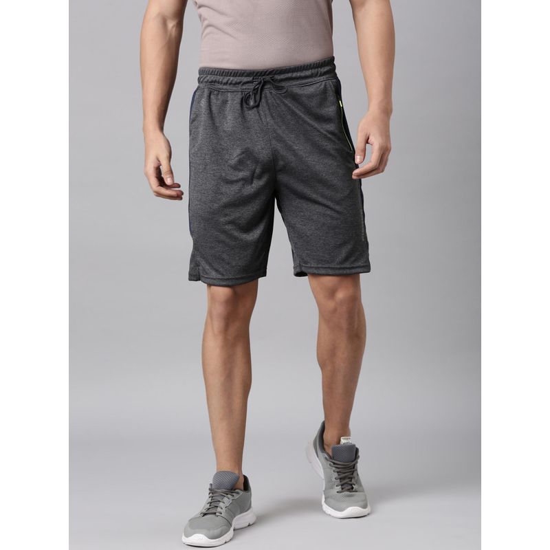 Classic Polo Men Dark Grey Slim Fit Solid Active Wear Shorts (M)