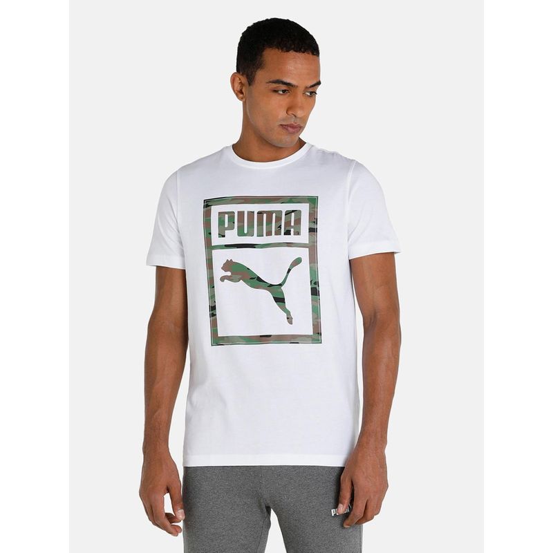 Puma Camo Box Men White T-Shirt (S)