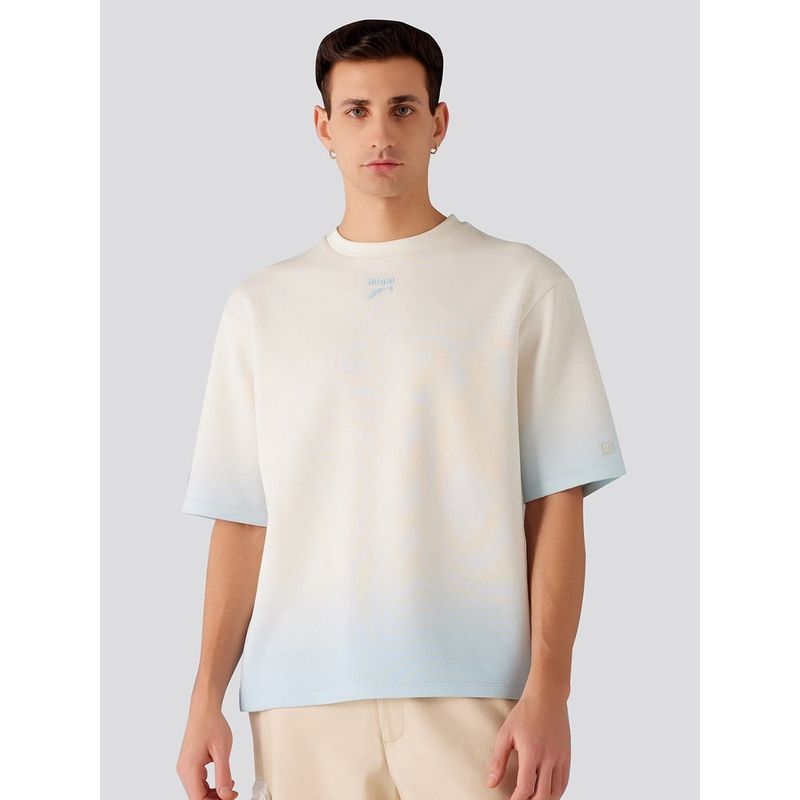 Muvazo Gradient Gro-ove Unisex T-Shirt -AF Off White & Blue (XL)