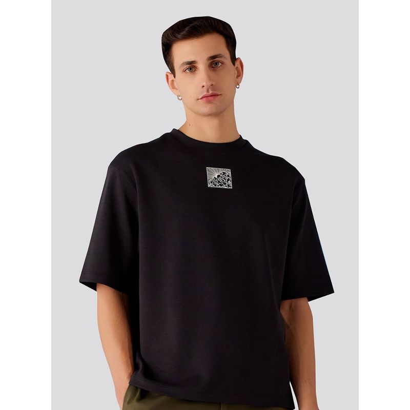 Muvazo Zen Typography Oversized Unisex T-Shirt - Black (XL)