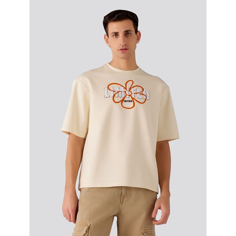 Muvazo Anomaly Oversized Unisex T-Shirt - Buttermilk Off White (XS)