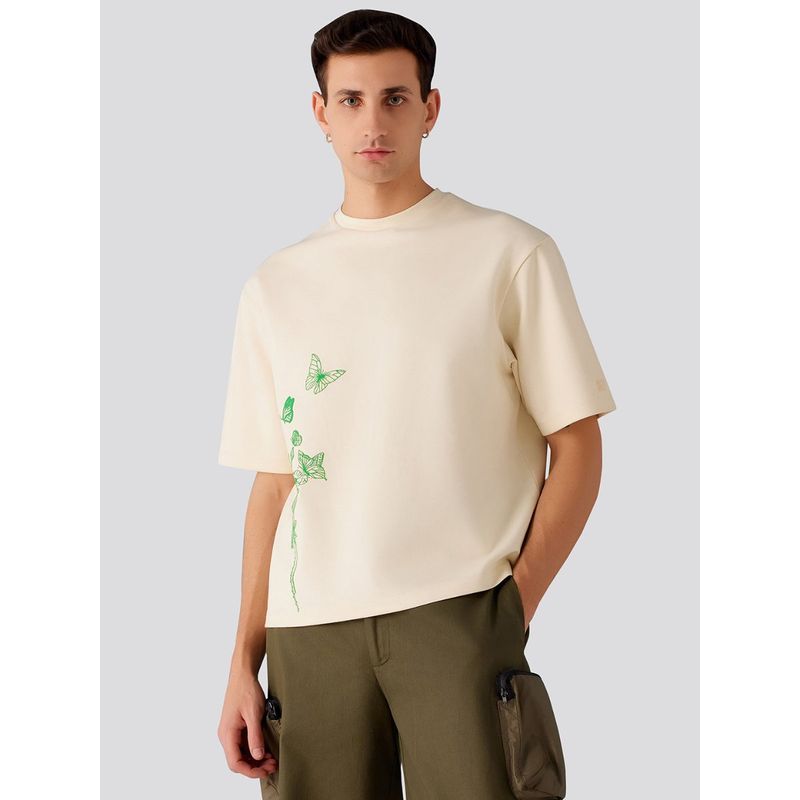 Muvazo Fly Forever Oversized Unisex T-Shirt Beige (XS)