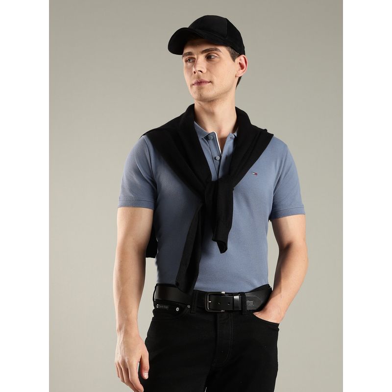 Tommy Hilfiger Men Grey Solid Polo T-Shirt (XS)