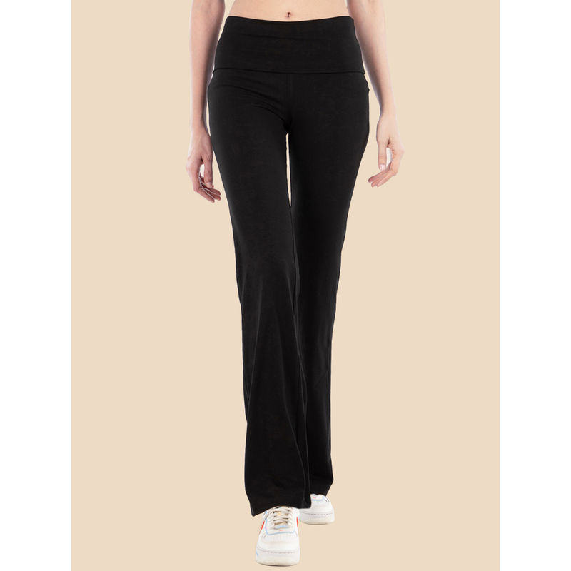 Nite Flite Black Foldover Yoga Pants (S)