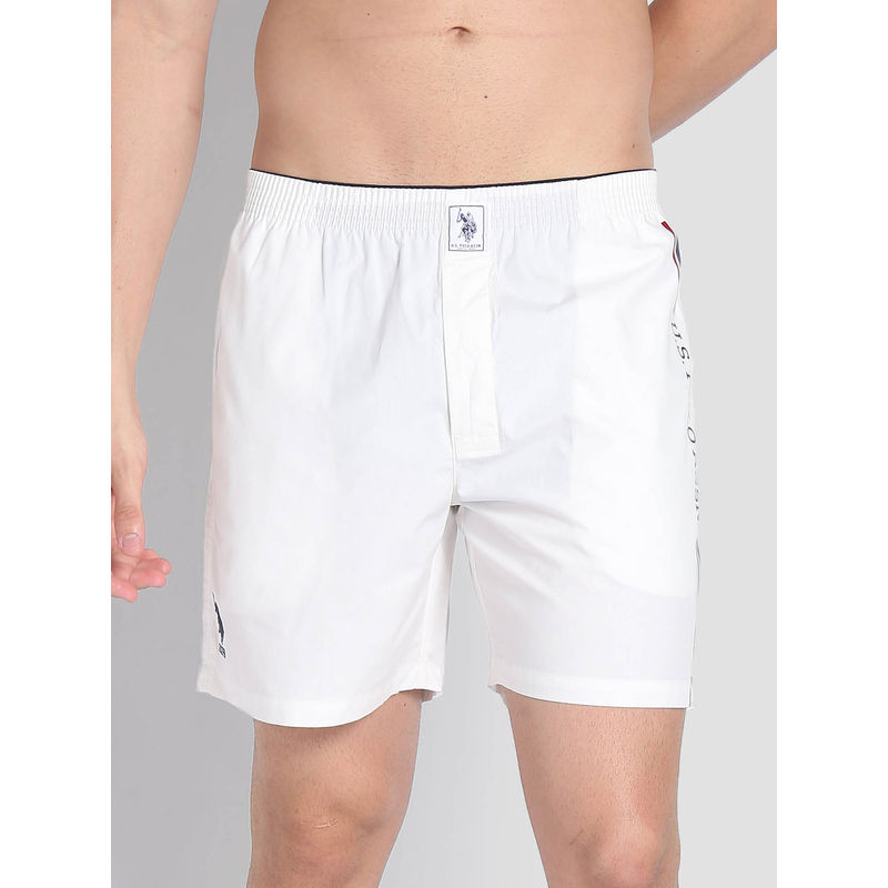 U.S. POLO ASSN. Brand Stripe Dual Pocket IYAX Boxers White (L)