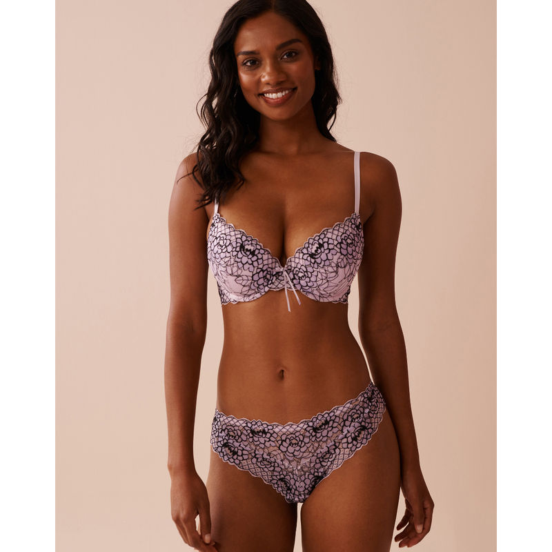 La Vie En Rose Lavender Push-Up Demi Bra (36C)