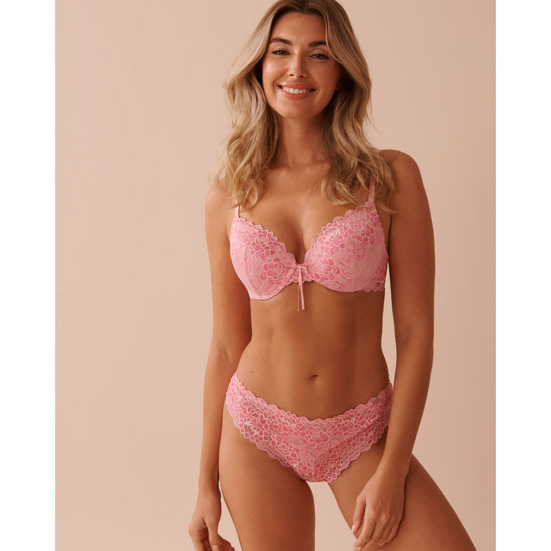 La Vie En Rose Pink Push-Up Demi Bra (36B)