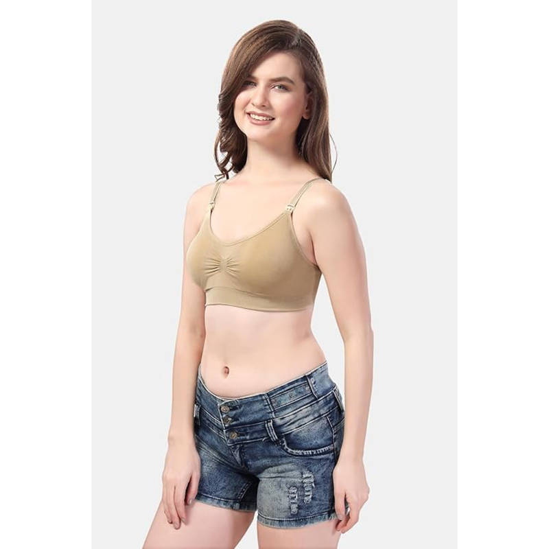 BRACHY Women Beige Maternity Nursing Breastfeeding Bra (40D)