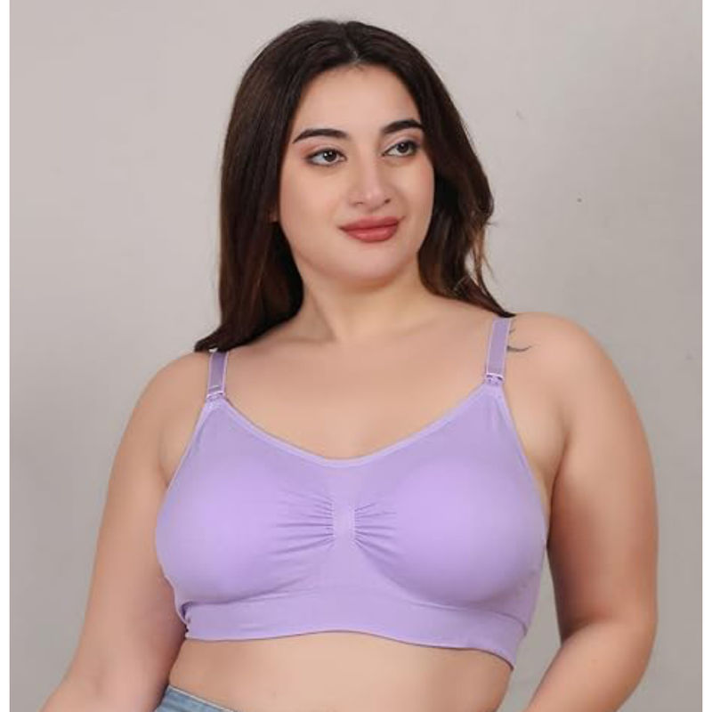 BRACHY Women Lavender Maternity Nursing Breastfeeding Bra (42D)